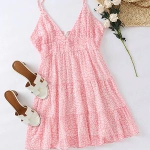 Pink leopard print dress